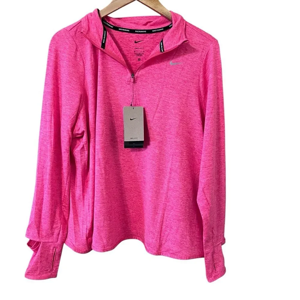 Nike NWT Womens 2X Zip Pullover Dri-Fit Running Training Gym Bright Pink - Picture 8 of 8